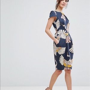Closet Navy and Cream Midi Dress